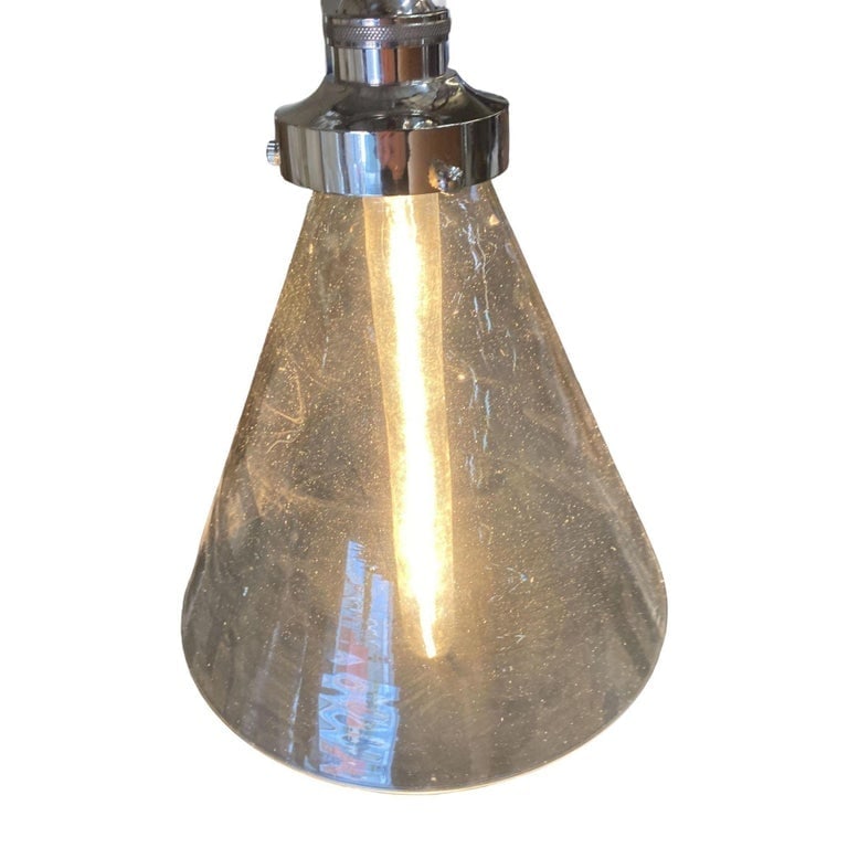 Industrial Aluminum Brushed Clear Glass Ceiling Pendant Light - 7