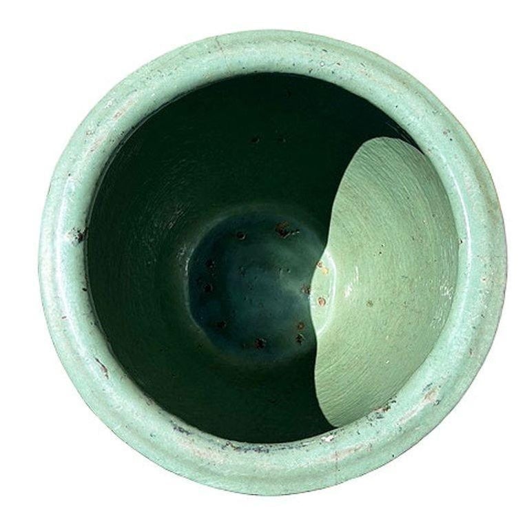 Antique Century Chinese Egg Art Pottery Holder Bird and Dragon Jardinire Planter - 5