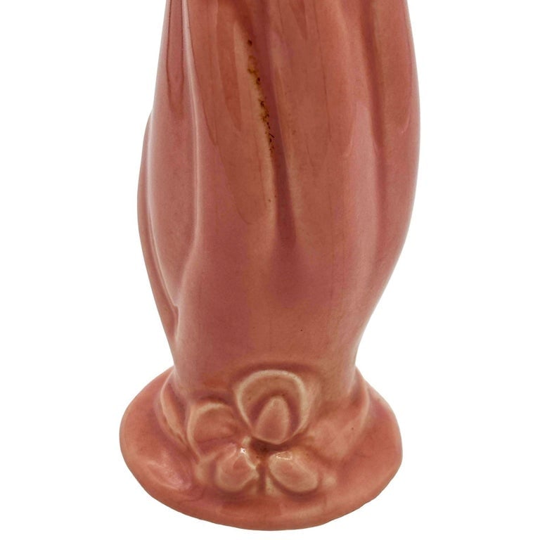 6"Tall Pink Maroon Mid-century "ALC" Vase by Lorle Pottery - 5