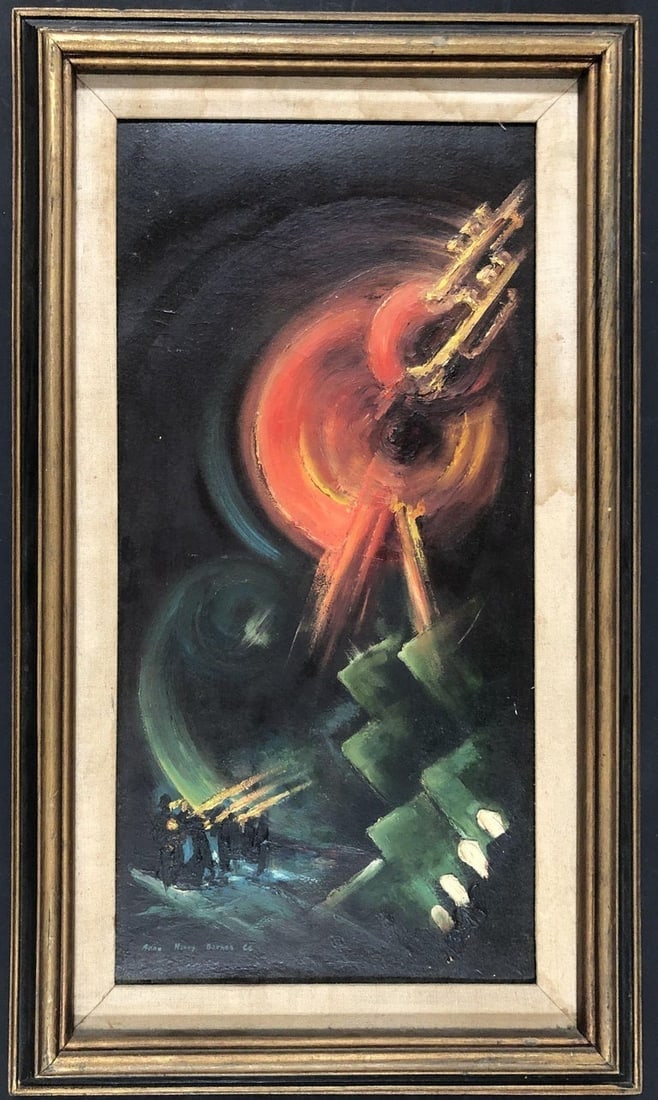 Mid Century Modern Abstract Painting by Anne H. Barnes - 4