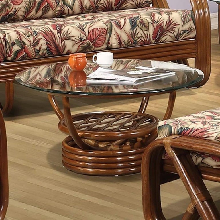 Modernist 3-Strand 3/4 Pretzel "Kauai" Rattan Living Room Set, 6 Pieces - 7