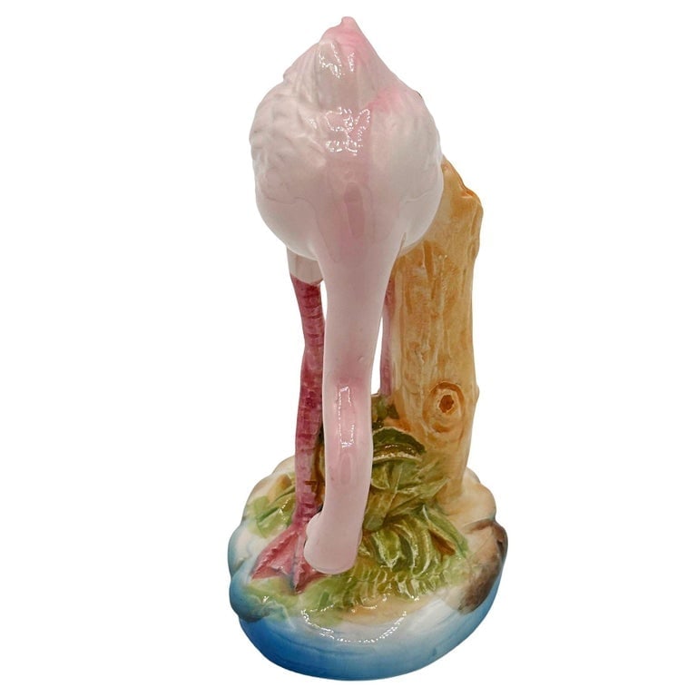 Mid-century Pink Flamingo Ceramic Tabletop Statue By Norcest - 2