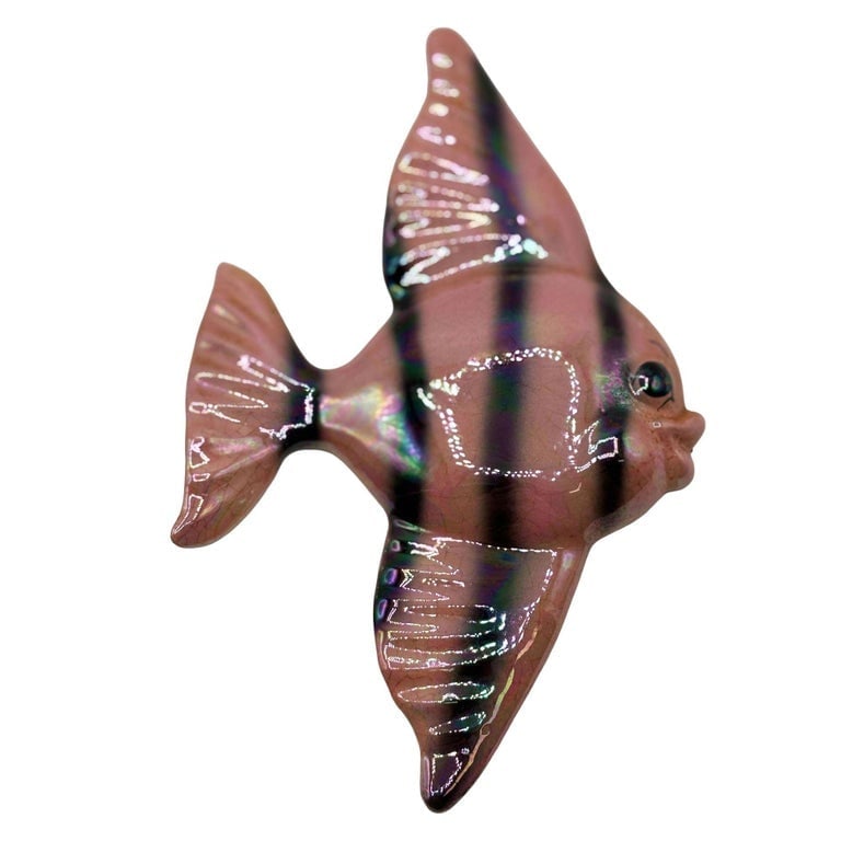 MCM Ceramic Angel Fish and Seahorse 3 Piece Wall Sculpture Set by Freeman Mcfarlin - 3