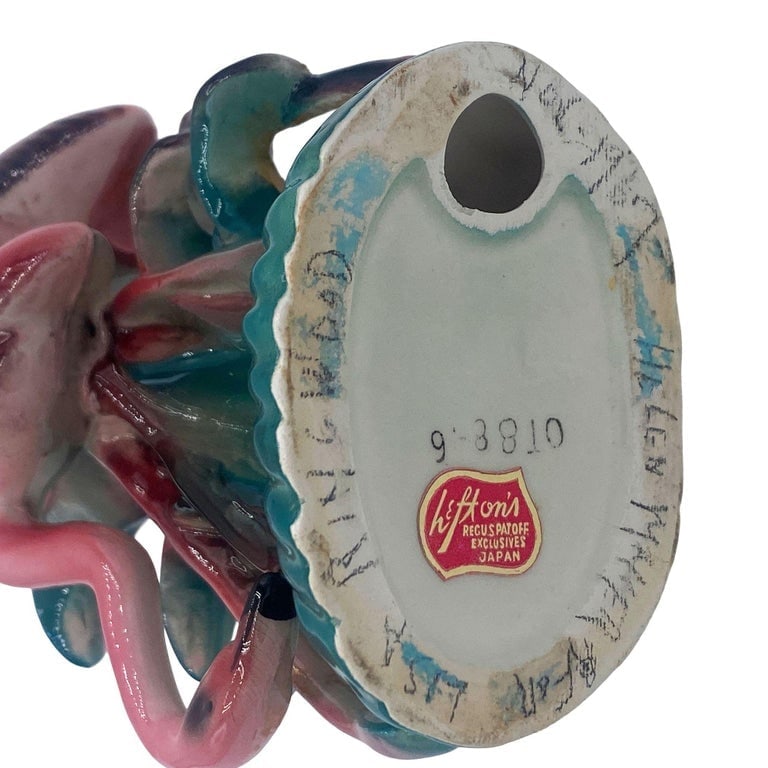 Mid-century Mother and Daughter Pink Flamingo Ceramic Tabletop Statue By Leftons - 7