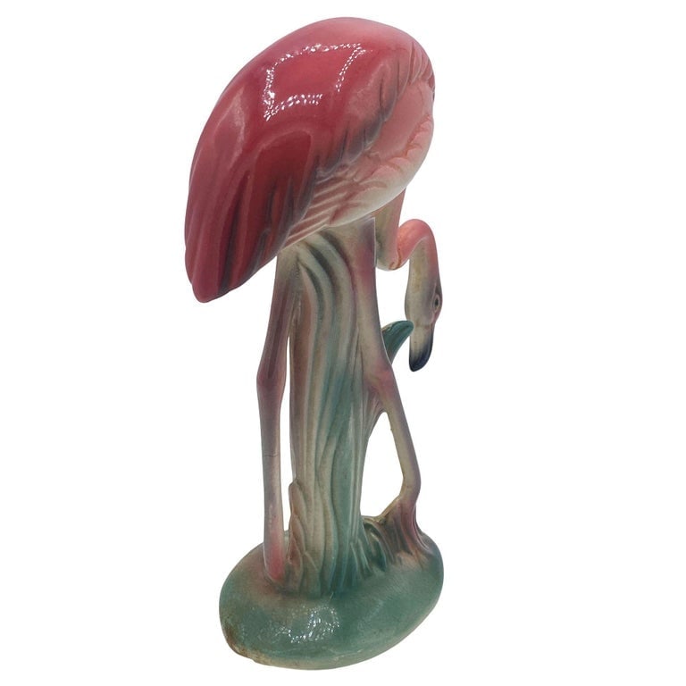 Mid-century Pink Drinking Flamingo Ceramic Tabletop Sculpture Set By Brad Keeler - 4