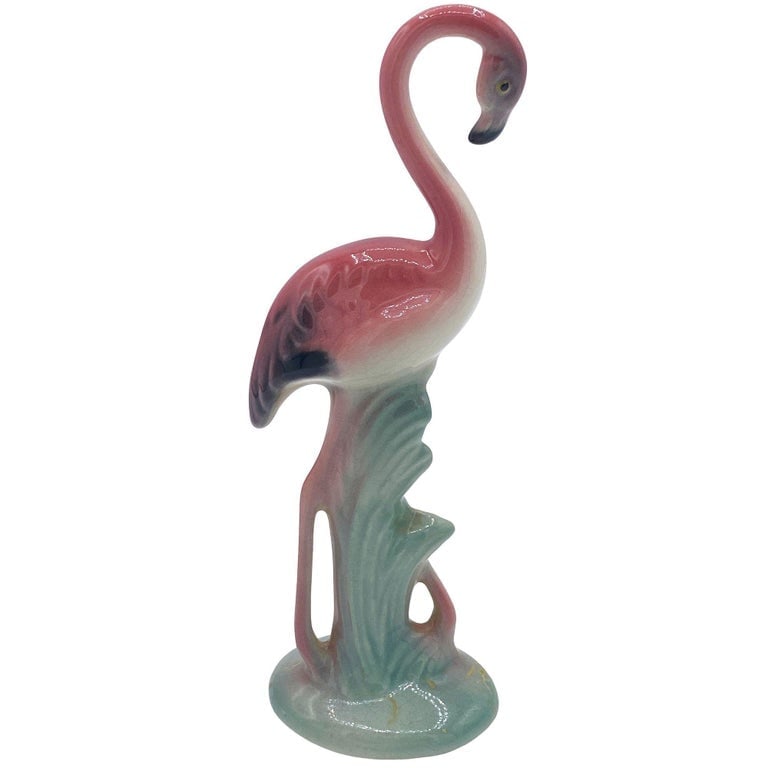 Mid-century Standing Tall Pink Flamingo Ceramic Tabletop Sculpture Brad Keeler - 2