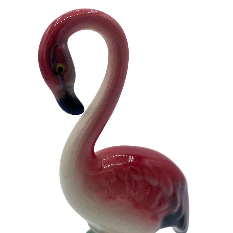 Mid-century Standing Tall Pink Flamingo Ceramic Tabletop Sculpture Brad Keeler - 4