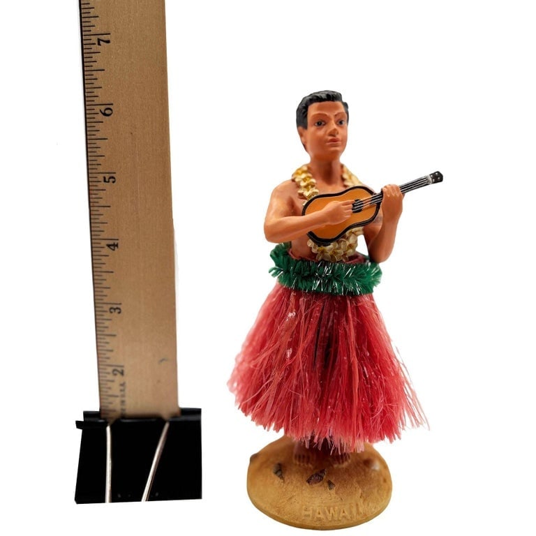 Ceramic Hawaii Hula Man Ukulele Player Bobble Doll - 6
