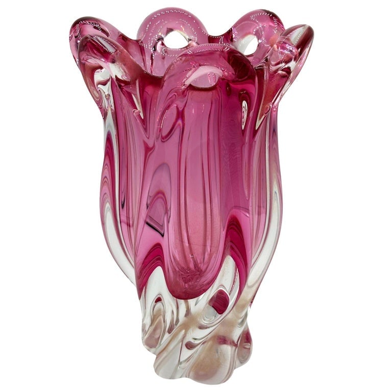 MCM Czech Cranberry Art Glass Vase by Josef Hospodka for Chribska Glassworks - 2