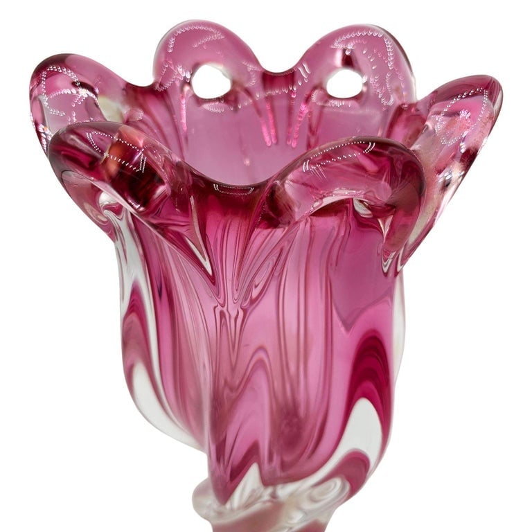 MCM Czech Cranberry Art Glass Vase by Josef Hospodka for Chribska Glassworks - 4