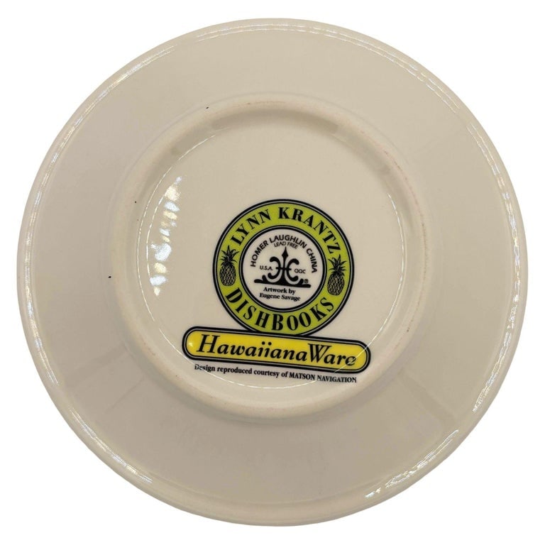 7.25" Eugene Savage "Island Feast" Red Salad Plate By Lynn Krantz Dish Books - 4
