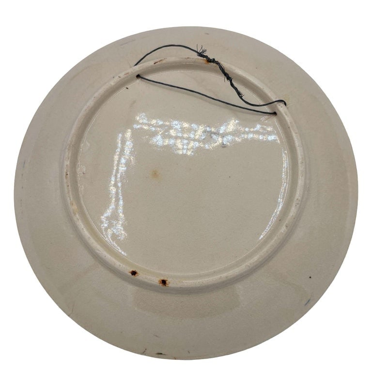 Mid-century Pottery Florida Beach Pink Flamingo Round Decrotive Wall Plate - 5