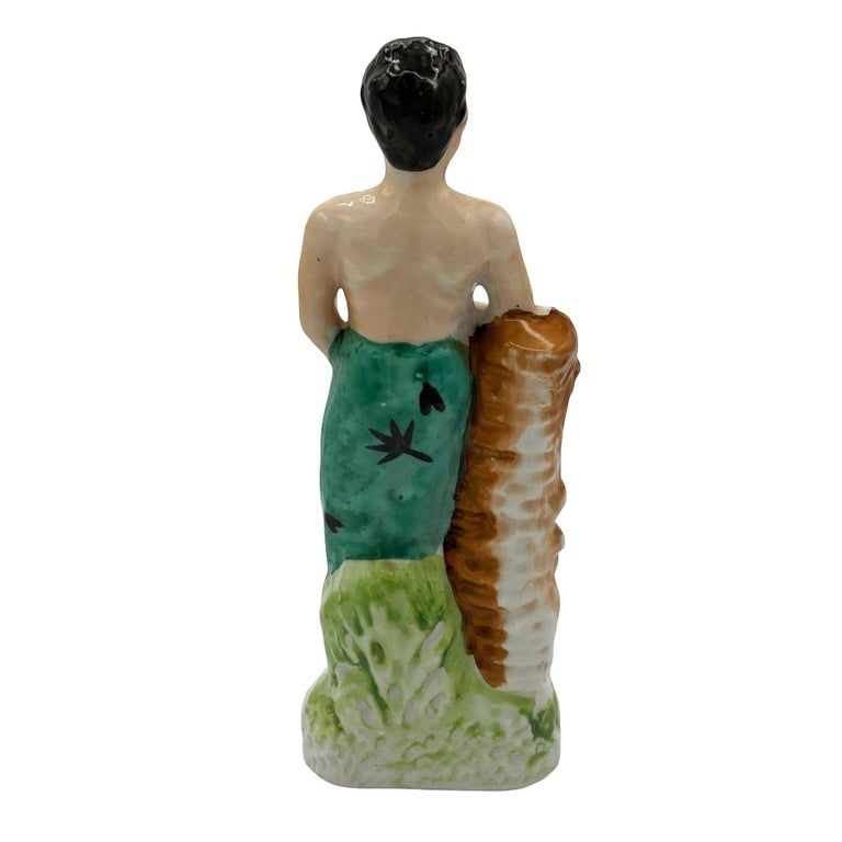 Mid-century Native Boy w/ Fruit Offering and Flowers Ceramic Miniture Figurine - 6