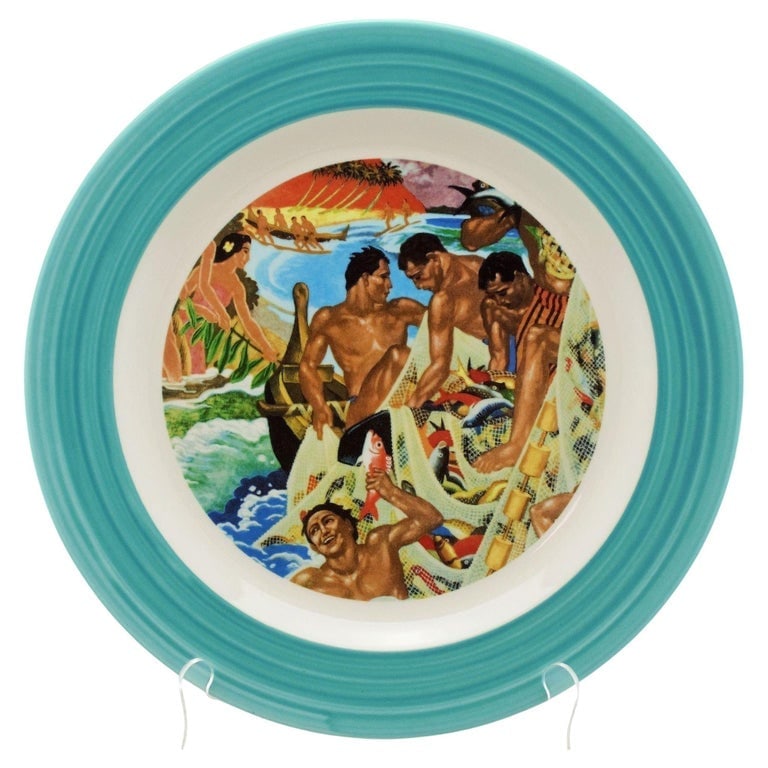 16" Eugene Savage "Festival of the Sea" Serving Platter, Lynn Krantz Dish Books (1 of 10)