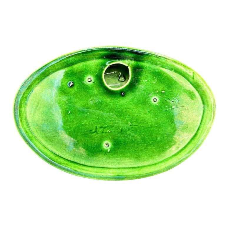 Mid-century Pink and Green Figure Lounging Female Ceramic Ashtray Ceramic Ashtray - 5