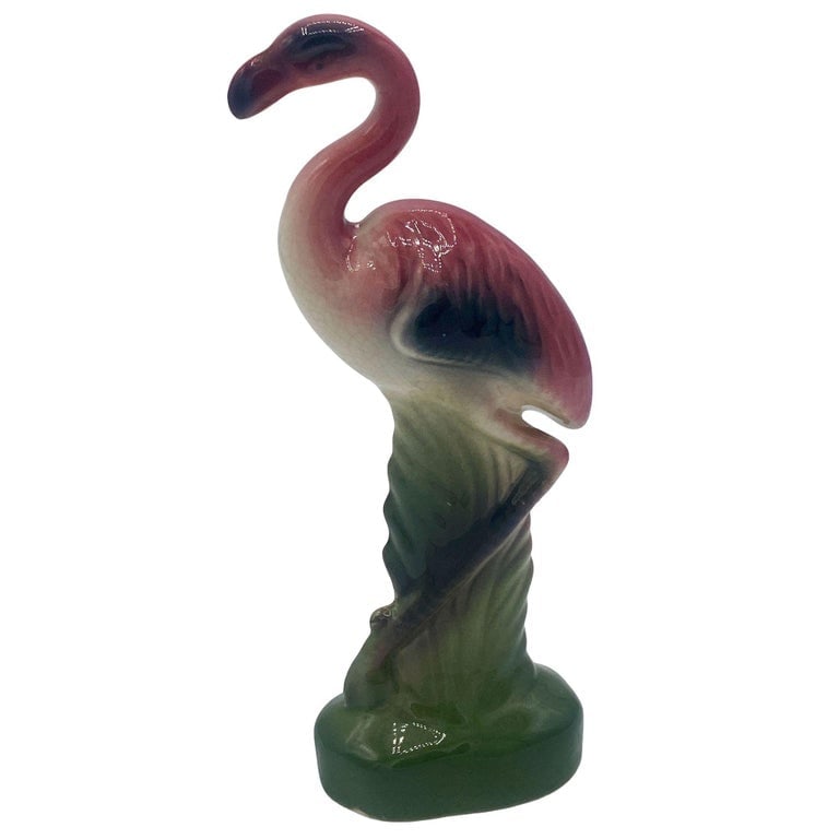 Mid-century Matching Miniature Pink Flamingo Ceramic Tabletop Figure Statues - 3