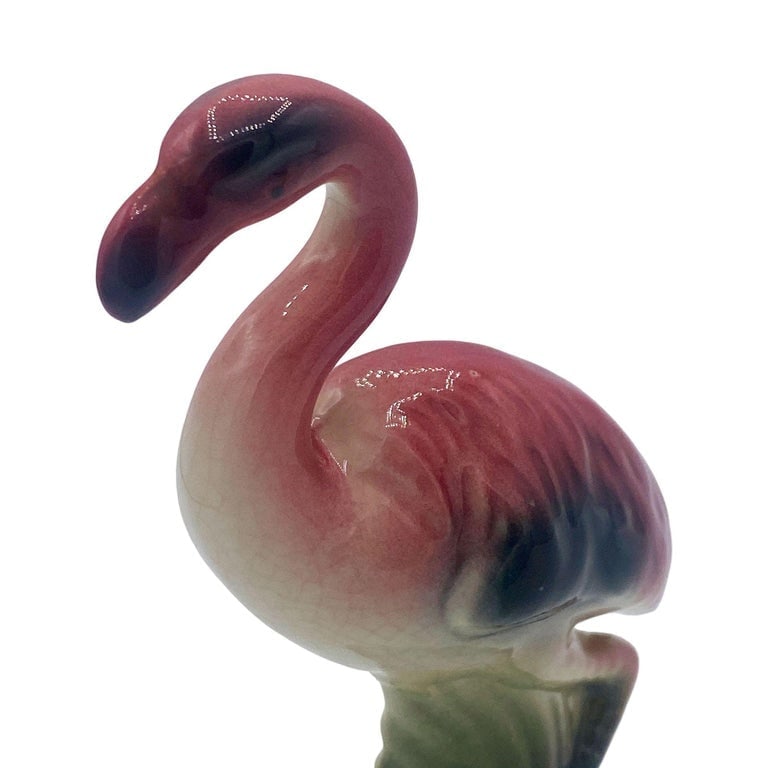 Mid-century Matching Miniature Pink Flamingo Ceramic Tabletop Figure Statues - 4