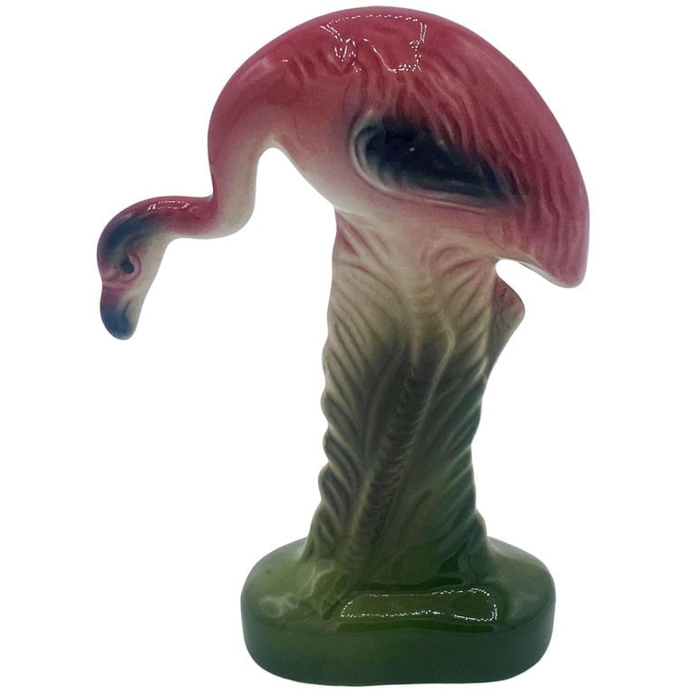 Mid-century Matching Miniature Pink Flamingo Ceramic Tabletop Figure Statues - 8
