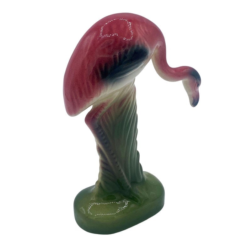 Mid-century Matching Miniature Pink Flamingo Ceramic Tabletop Figure Statues - 9