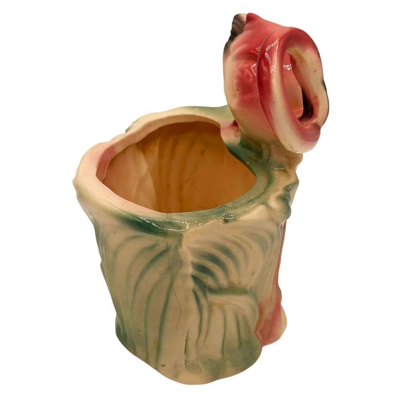 Mid-century Ceramic 445 Pink Flamingo Flower Tabletop Planter by Maddux - 2