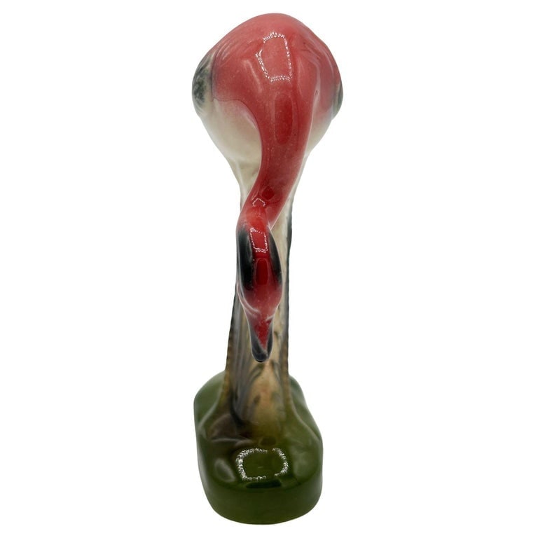 Mid-century California Pottery Ceramic On The Prowl Pink Flamingo Figurine - 2