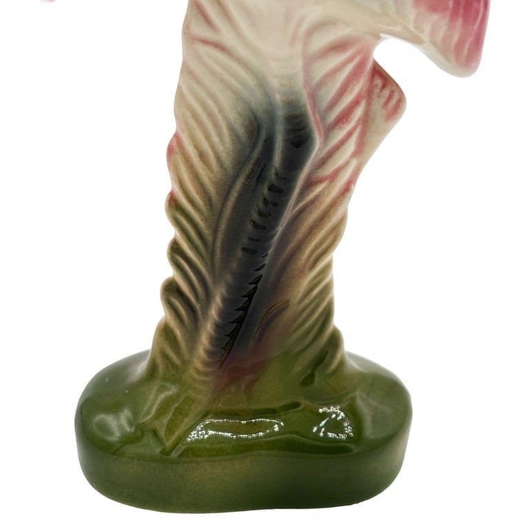 Mid-century California Pottery Ceramic On The Prowl Pink Flamingo Figurine - 6