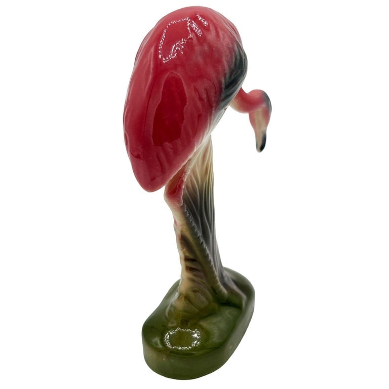 Mid-century California Pottery Ceramic On The Prowl Pink Flamingo Figurine - 8