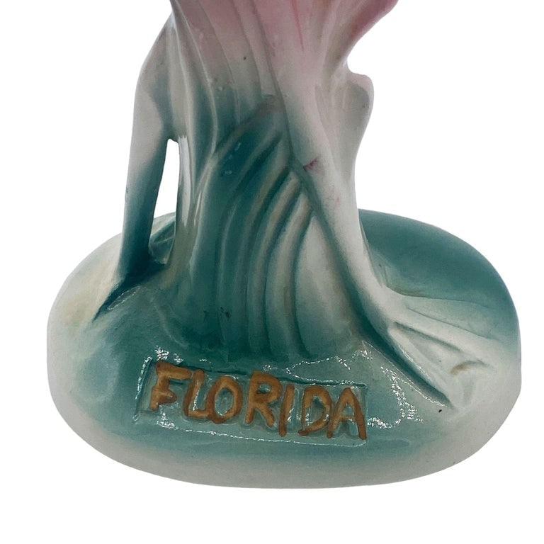 Mid-century "Meeting in Florida" Matching Ceramic Pink Flamingo Statues, Pair - 3
