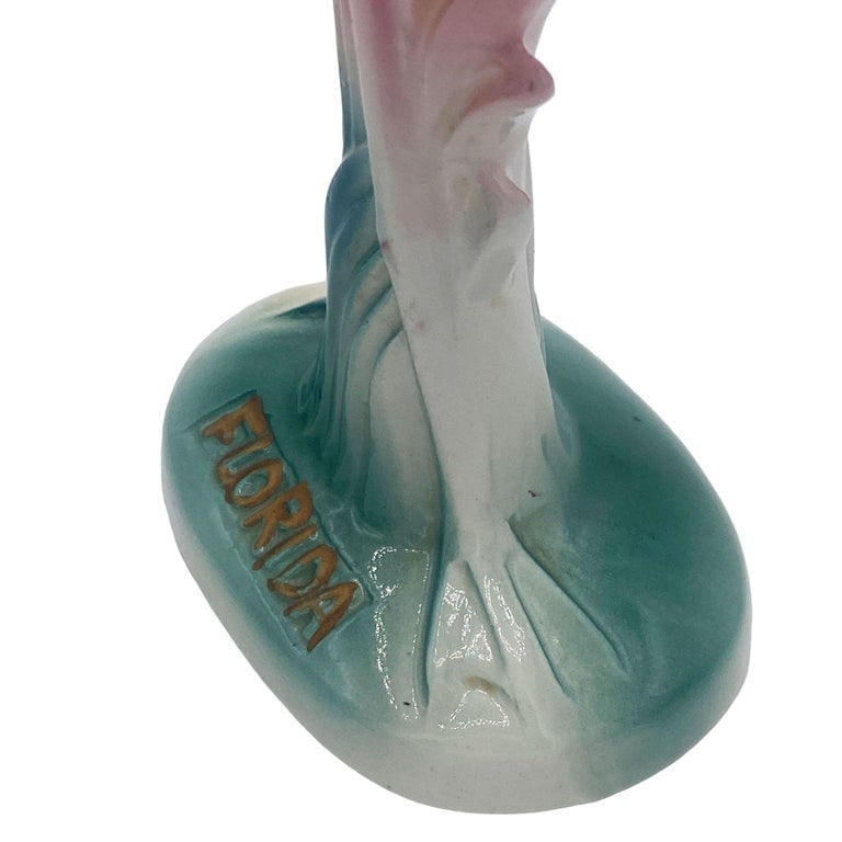 Mid-century "Meeting in Florida" Matching Ceramic Pink Flamingo Statues, Pair - 7