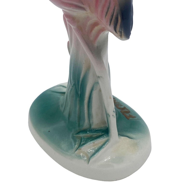 Mid-century "Meeting in Florida" Matching Ceramic Pink Flamingo Statues, Pair - 9
