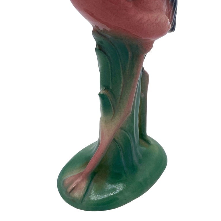 Mid-century "Handsome" Pink Flamingo Ceramic Tabletop Statue By Leftons - 7
