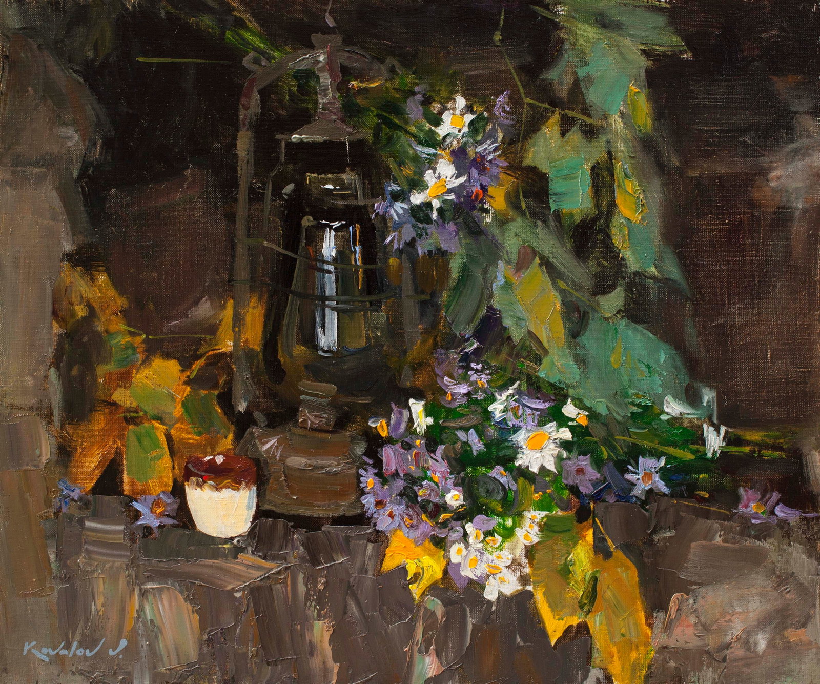 Oil painting Autumn bouquet Kovaliov V.: Title: Oil painting Autumn bouquet Kovaliov V. Description: 4KV Painter: Kovaliov V. S?ze: 50x60 cm/19.7x23.6 inches Components: oil, canvas Original painting from our collection ERA: 2017 Short infor