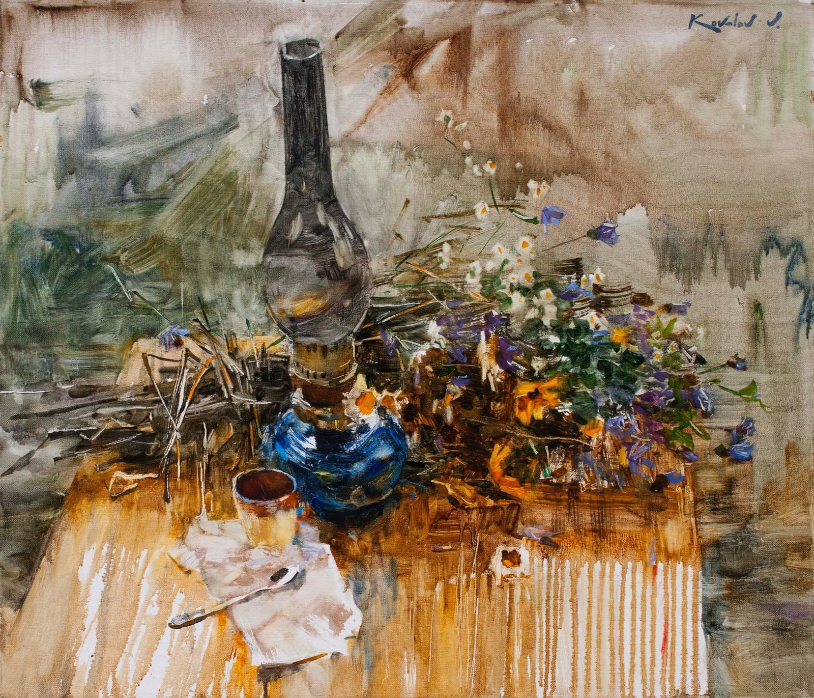 Oil painting Autumn bouquet Kovaliov V.: Title: Oil painting Autumn bouquet Kovaliov V. Description: 6KV Painter: Kovaliov V. S?ze: 60x70 cm/23.6x27.6 inches Components: oil, canvas Original painting from our collection ERA: 2017 Short infor