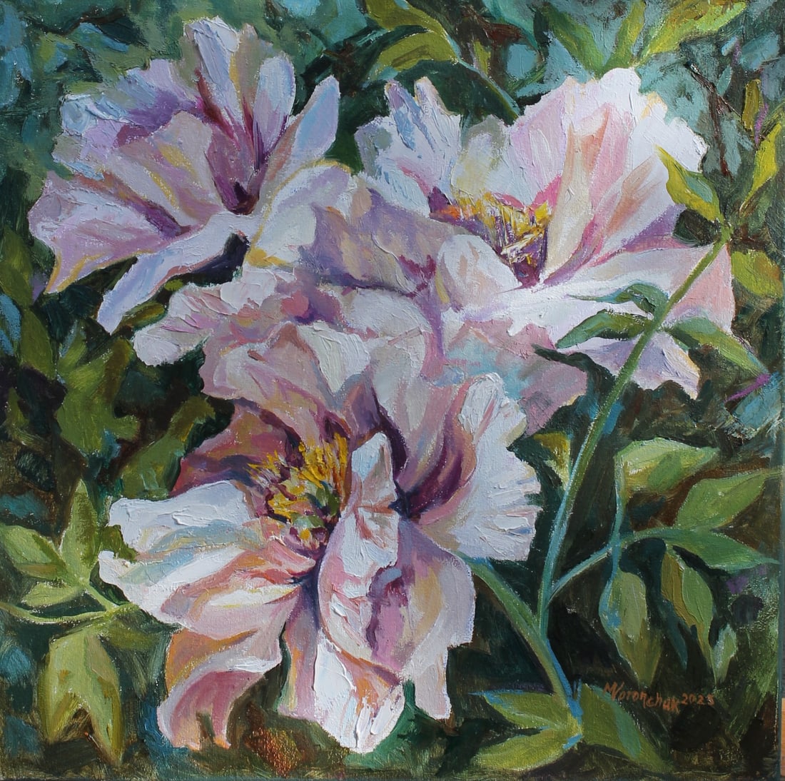 Oil painting Spring tenderness Maria Voloschak: Title: Oil painting Spring tenderness Maria Voloschak Description: 03Vor Painter: Maria Voloschak S?ze: 40x40 cm/15,75x15,75 inches Components: oil, canvas Original painting from our collection ERA: 2