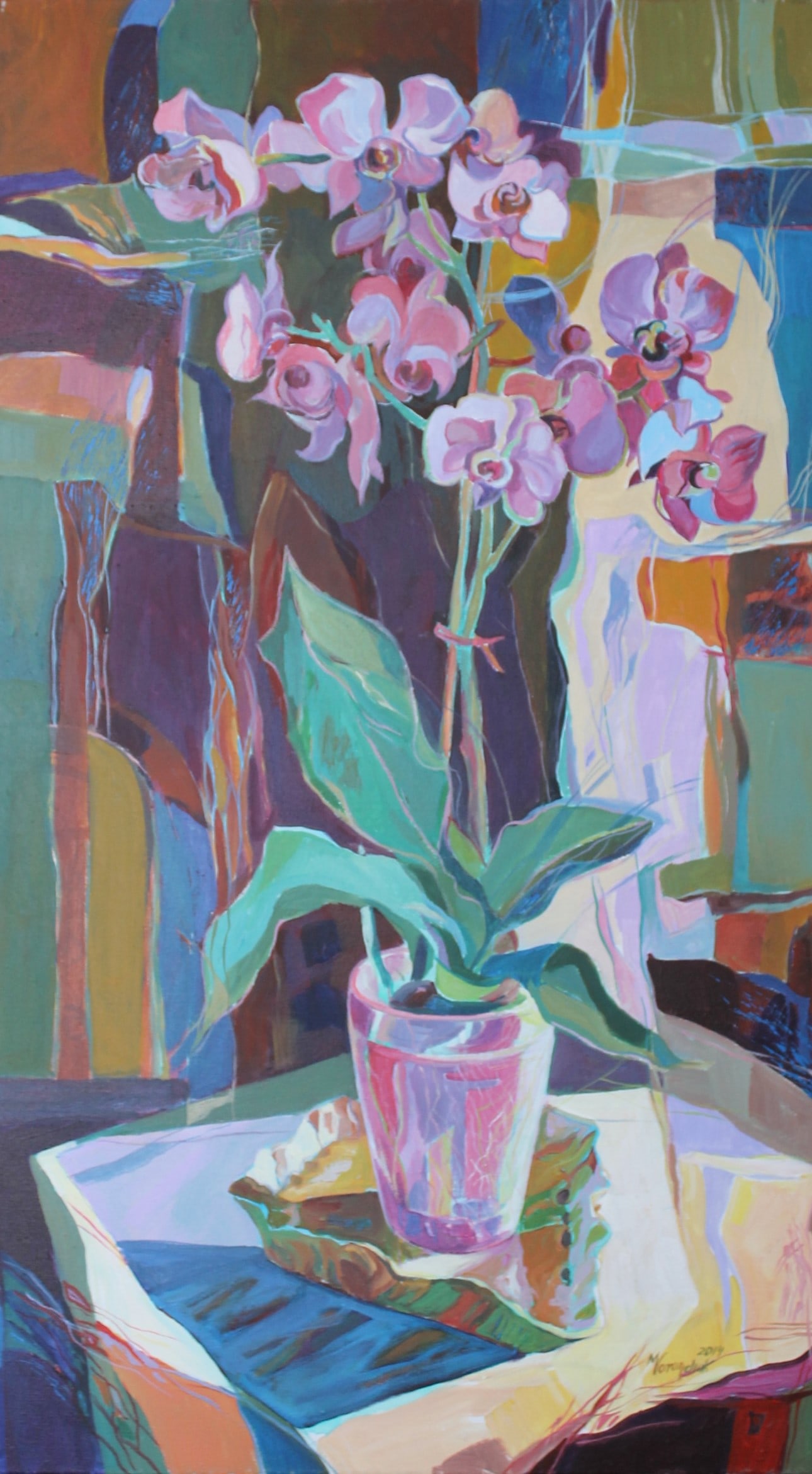 Acrylic painting Orchid Maria Voloschak: Title: Acrylic painting Orchid Maria Voloschak Description: 17Vor Painter: Maria Voloschak S?ze: 70x40,5 cm/27,56x15,94 inches Components: acrylic, canvas Original painting from our collection ERA: 20