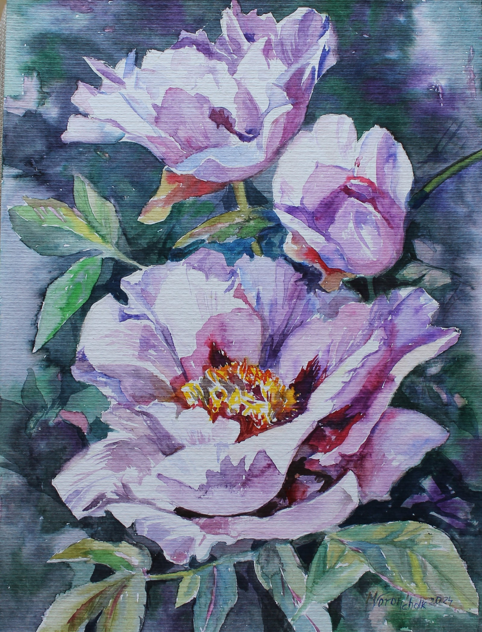 Watercolor painting Syphony Maria Voloschak: Title: Watercolor painting Syphony Maria Voloschak Description: 21Vor Painter: Maria Voloschak S?ze: 40x30 cm/15,74x11,81 inches Components: watercolor, paper Original painting from our collection