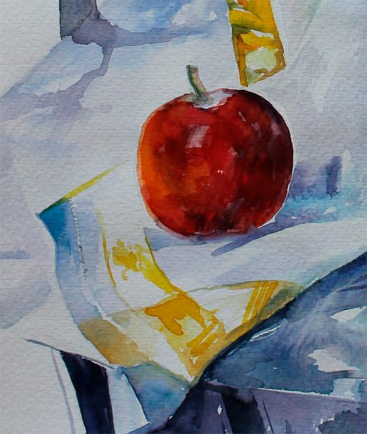 Watercolor painting Still life with apples Maria Voloschak - 5