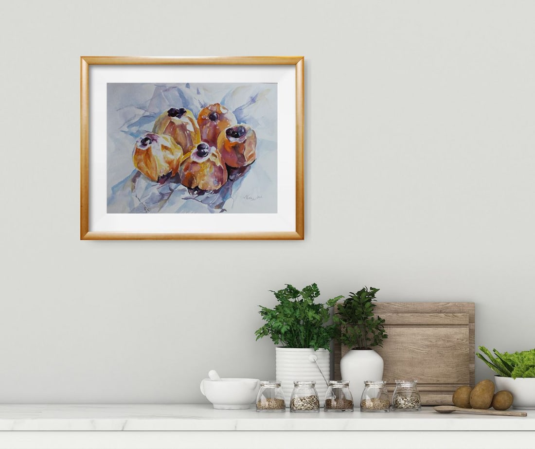 Watercolor painting Still life with peaches Maria Voloschak - 10
