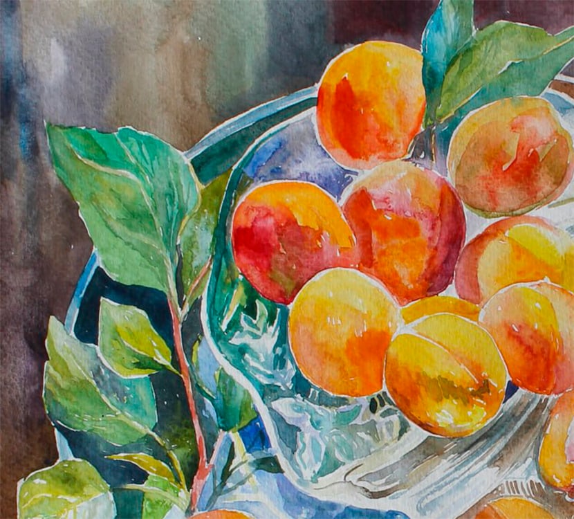 Watercolor painting Still life with peaches Maria Voloschak - 9