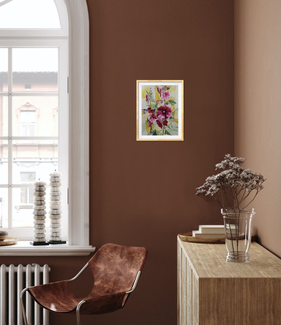 Watercolor painting Still life with malow Maria Voloschak - 11