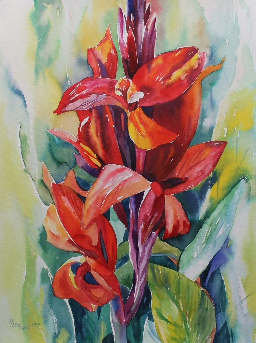 Watercolor painting Still life with flowers Maria Voloschak: Title: Watercolor painting Still life with flowers Maria Voloschak Description: 30Vor Painter: Maria Voloschak S?ze: 48x36 cm/18,89x14,17 inches Components: watercolor, paper Original painting from ou