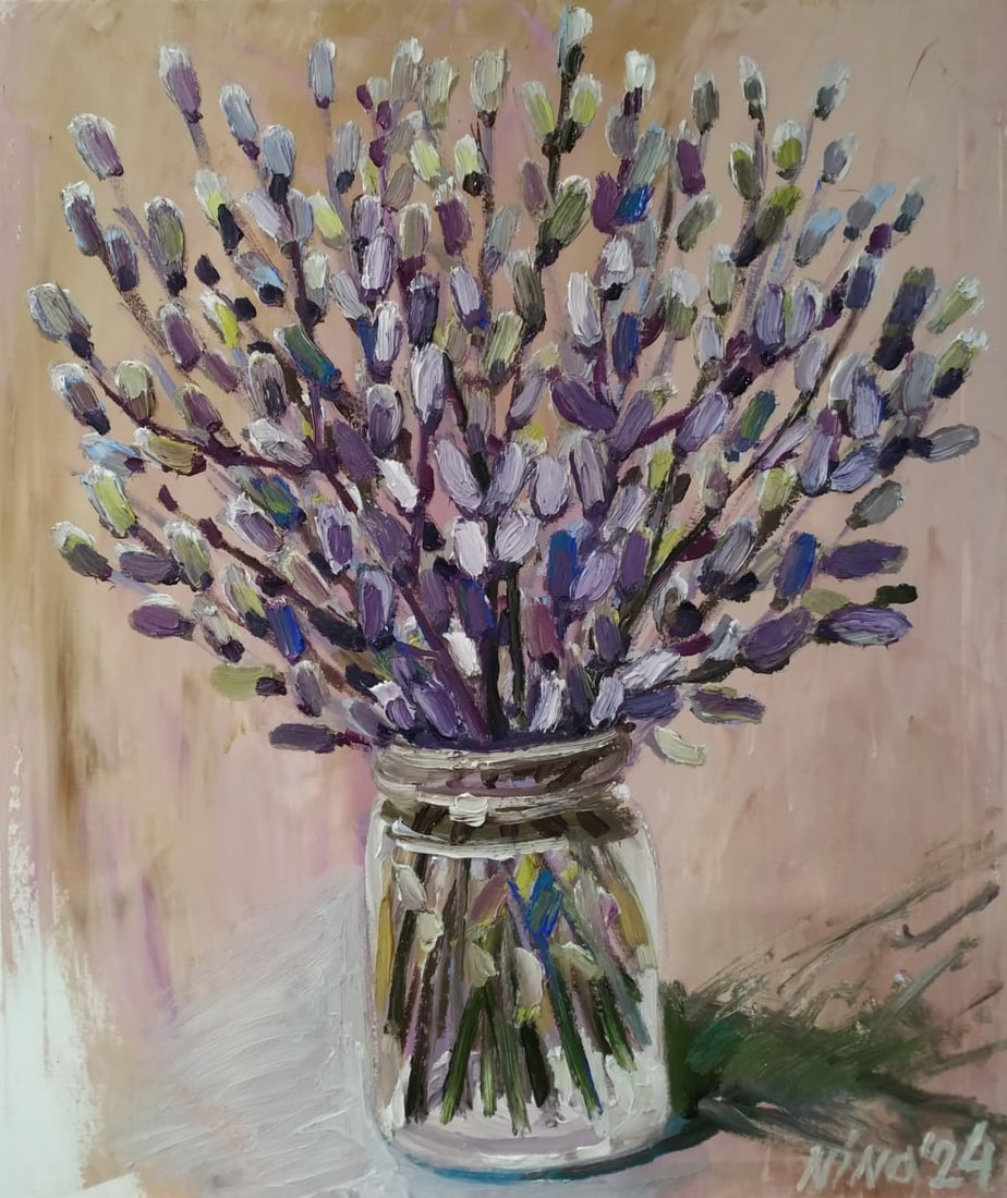 Oil painting Willow Nina L: Title: Oil painting Willow Nina L Description: 27Lt Painter: Nina L. S?ze: 60x50 cm/ 23.62x19.68 inches Components: oil, canvas Original painting CONDITION: exellent ERA: 2024 ARTIST: She was born on