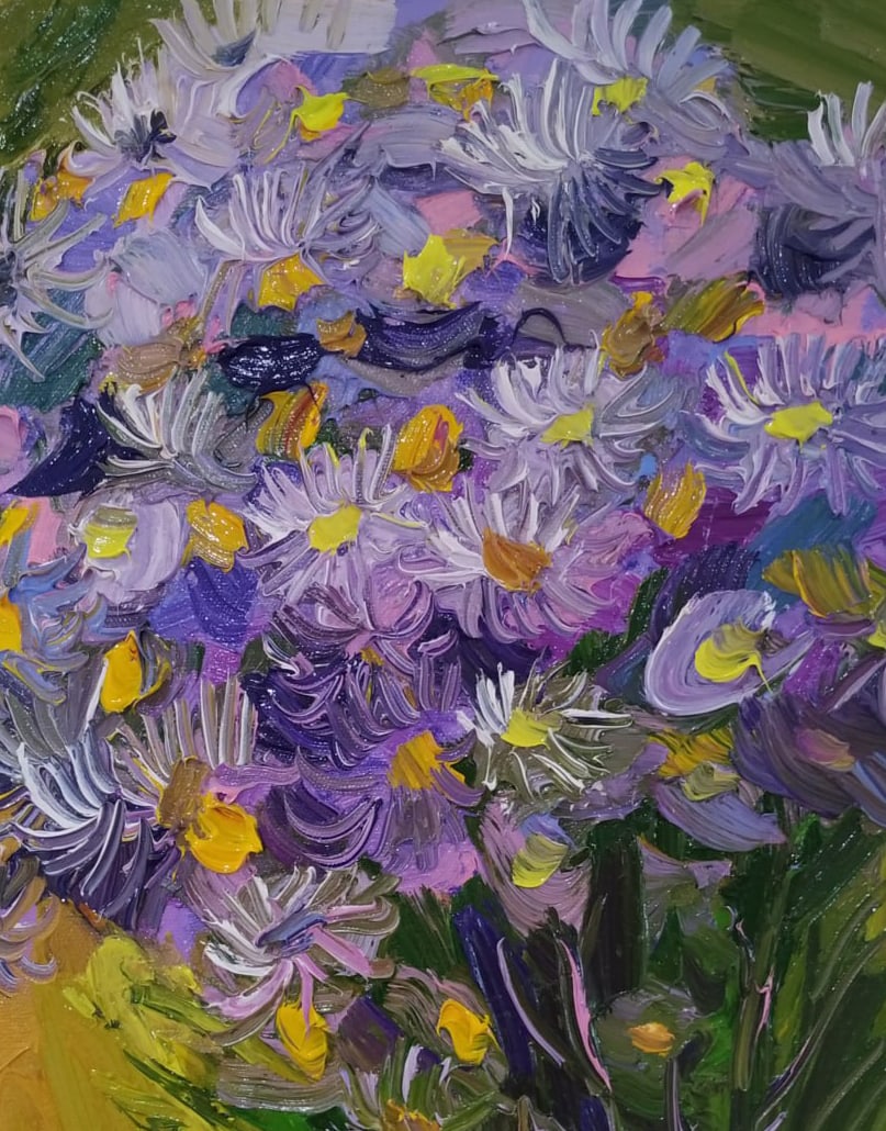 Oil painting Cornflowers Nina L - 8