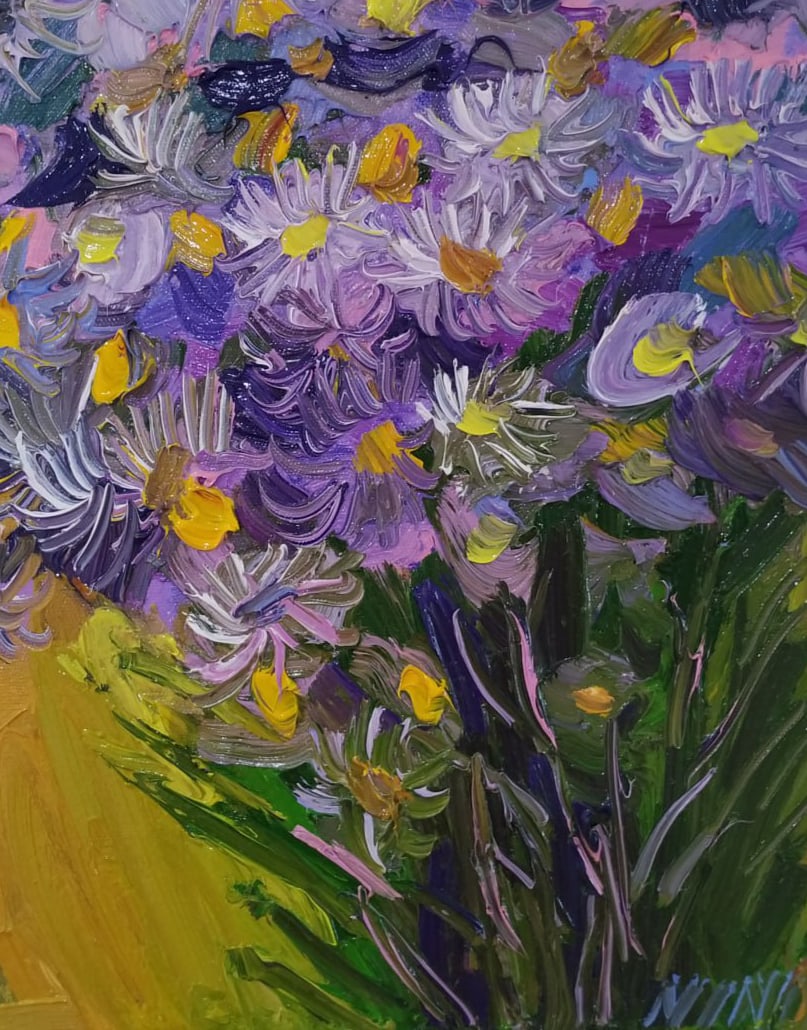 Oil painting Cornflowers Nina L - 9