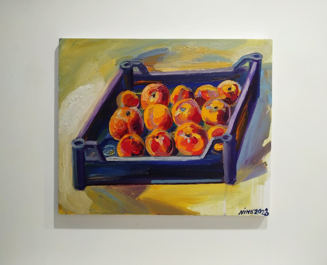 Oil painting A box of peaches Nina L - 10