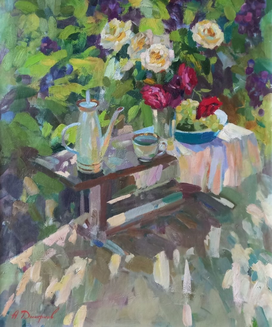 Oil painting Still life Alex Ditriev: Title: Oil painting Still life Alex Ditriev Description: 247AD Painter: Alex Ditriev S?ze: 100x85 cm/ 39.4x33.5 inches Components: oil, canvas Original painting from our collection ERA: Short informat