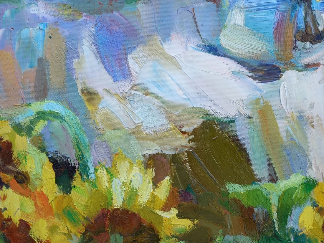 Oil painting Sunflowers on the porch Alex Ditriev - 6