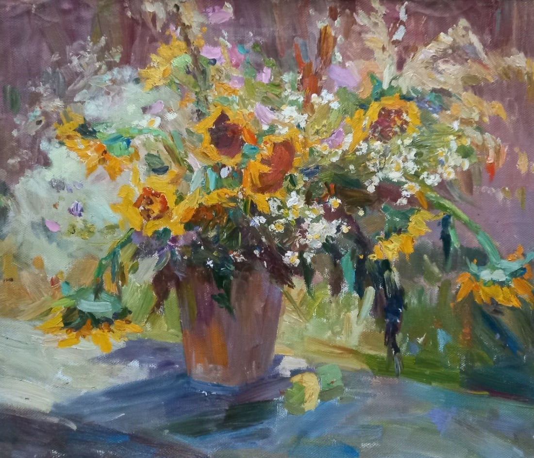 Oil painting in the light of Alex Ditriev: Title: Oil painting in the light of Alex Ditriev Description: 369AD Painter: Alex Ditriev S?ze: 70x60 cm/ 27.6x23.6 inches Components: oil, canvas Original painting from our collection ERA: Short info