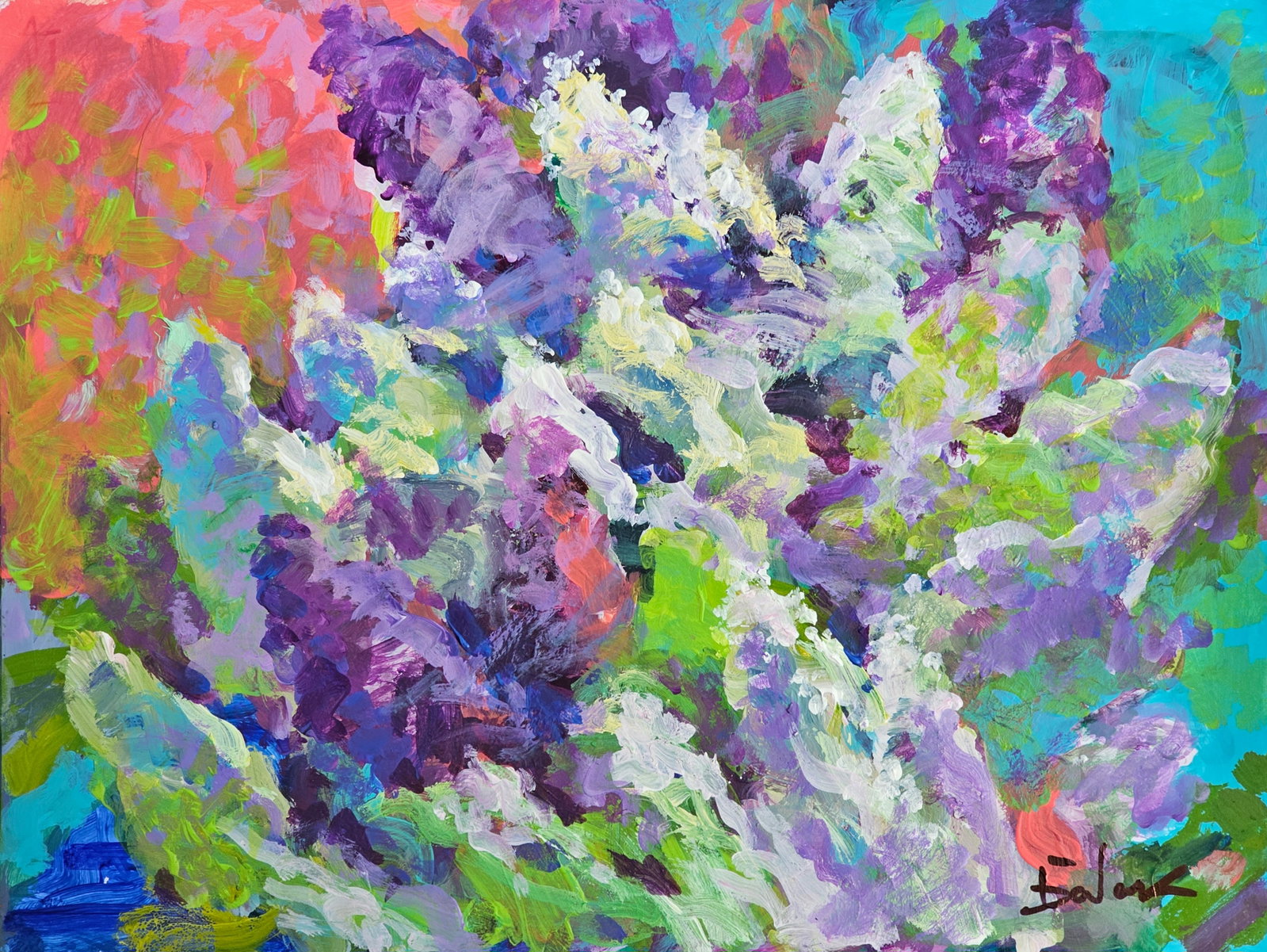 Acrylic painting Lilac Vyacheslav Petrovich Babac: Title: Acrylic painting Lilac Vyacheslav Petrovich Babac Description: 200BA Painter: Vyacheslav Petrovick Babac S?ze: 21x28 cm/ 8.26x11.02 inches Component: oil, cardboard Original painting from our