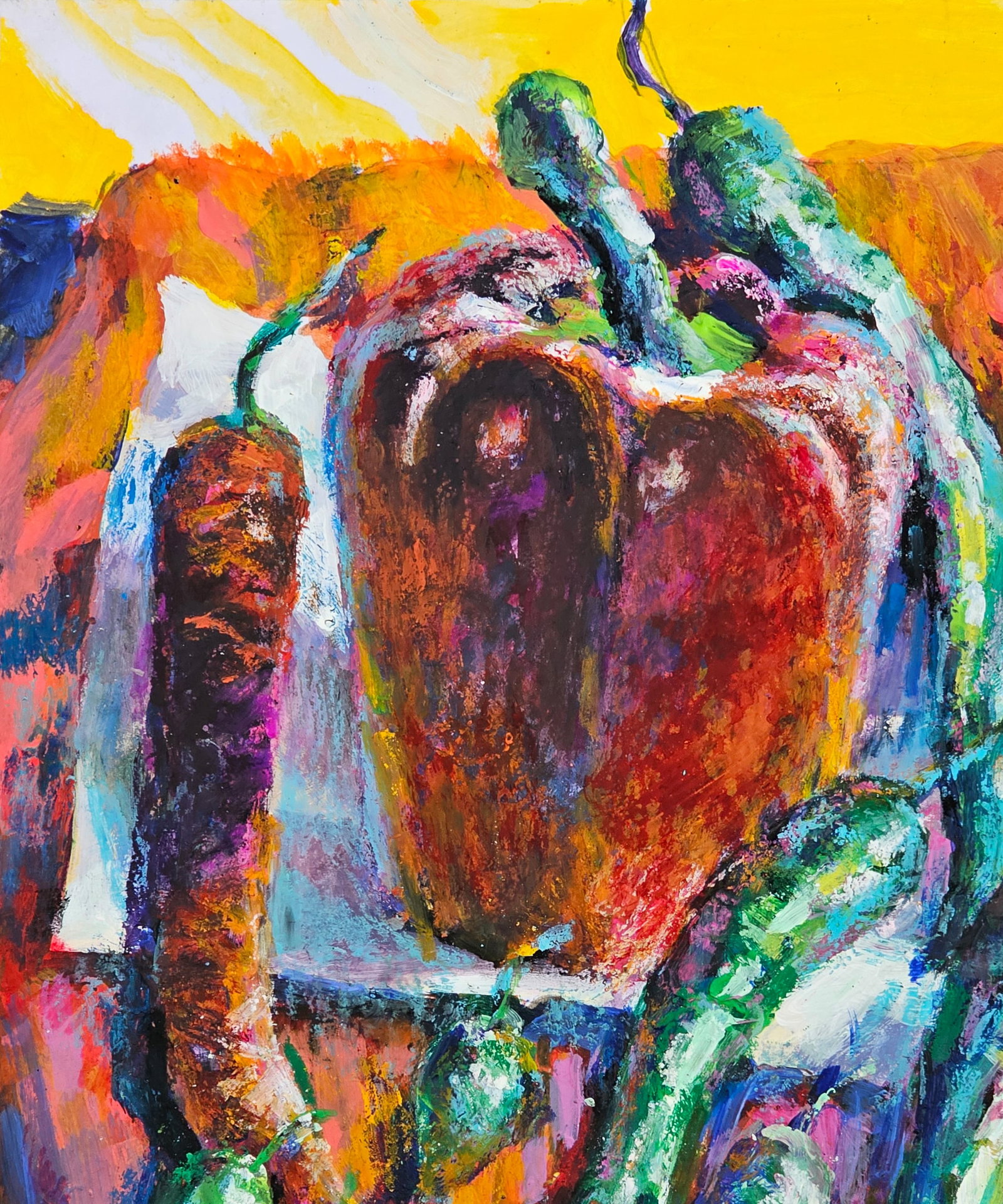 Acrylic painting peppers Vyacheslav Petrovich Babac - 3